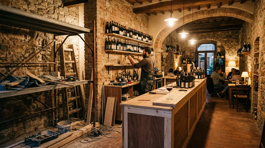 Bar enoteca in fase di ristrutturazione