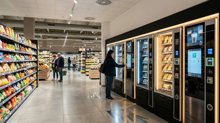 Distributori automatici in un supermercato italiano