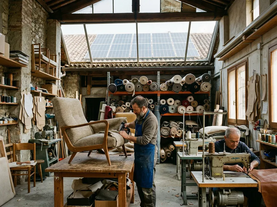 Laboratorio di tappezzeria industriale in Veneto