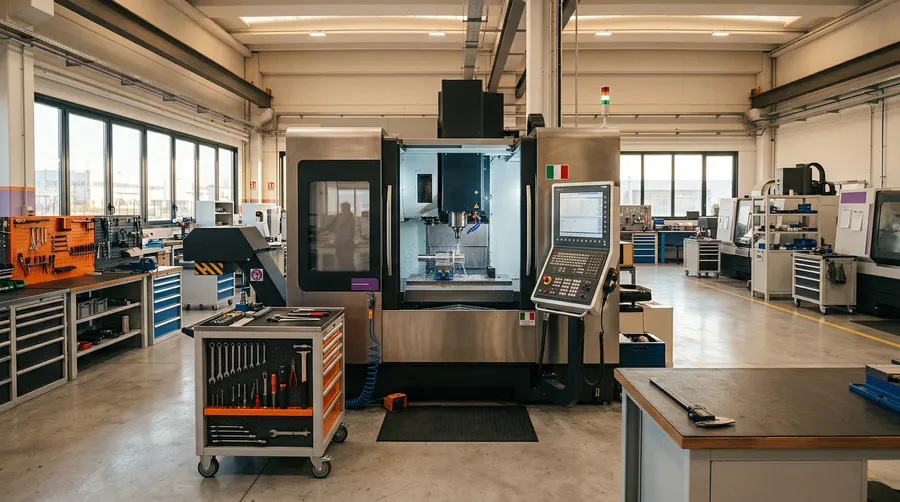 Macchinario 4.0 in stabilimento industriale moderno