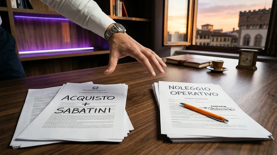 Confronto tra opzioni di finanziamento per PMI su una scrivania