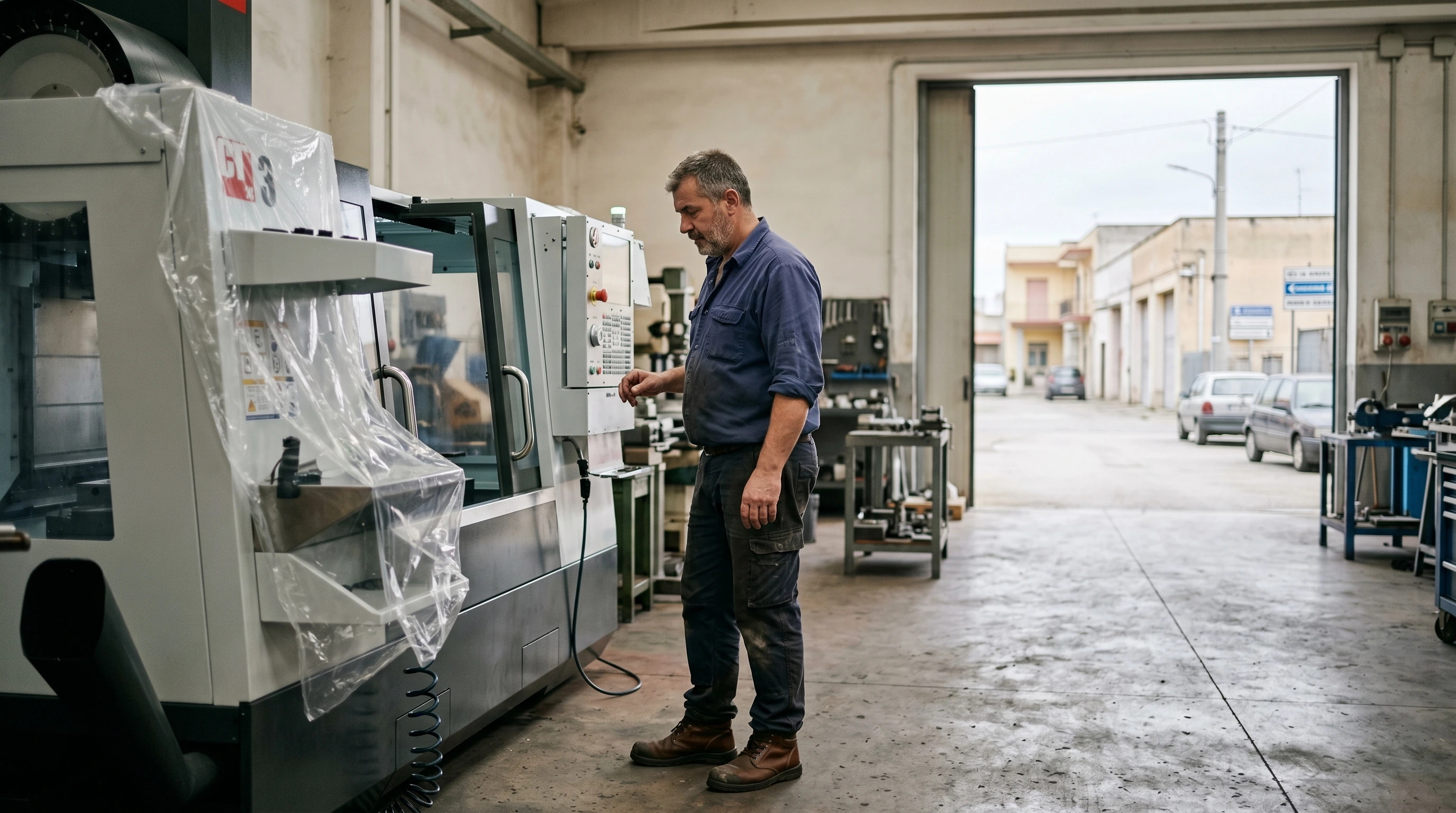 Linea di produzione lattiero-casearia con macchinari in acciaio inox