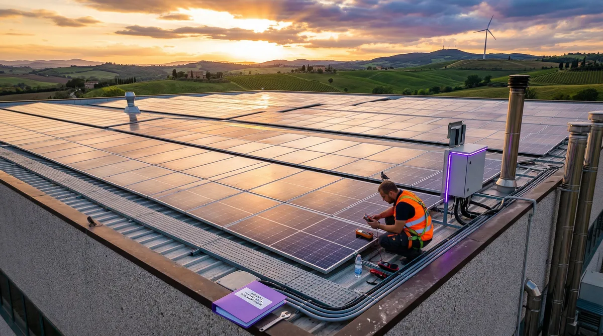 Impianto fotovoltaico su tetto aziendale